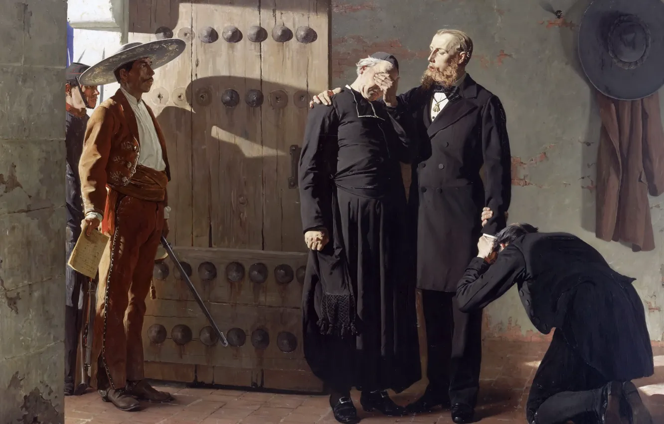 Photo wallpaper picture, genre, Jean-Paul Laurens, Jean-Paul Lawrence, Mexican Emperor Maximilian Before His Execution