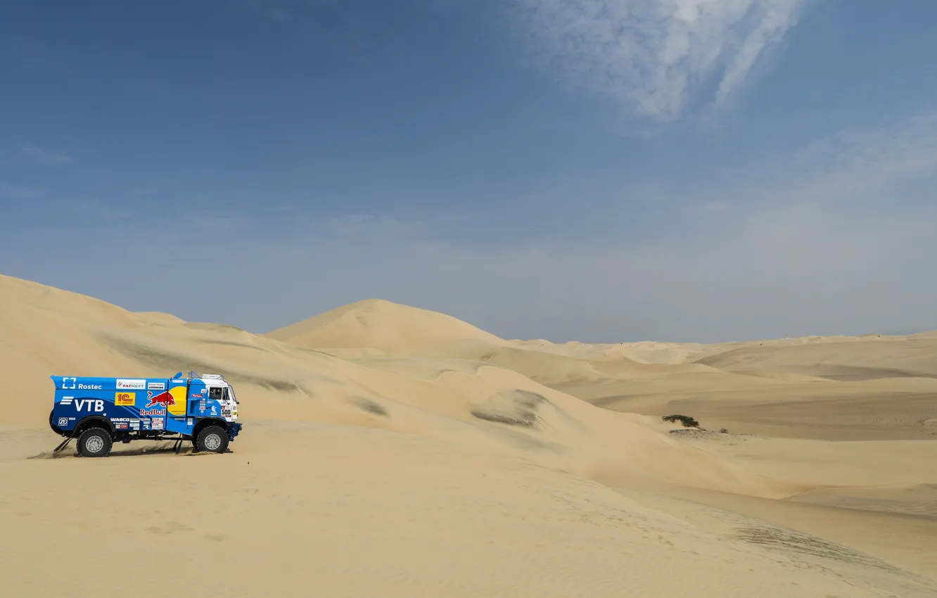 Photo wallpaper Sand, Auto, Sport, Desert, Truck, Race, Master, Hills