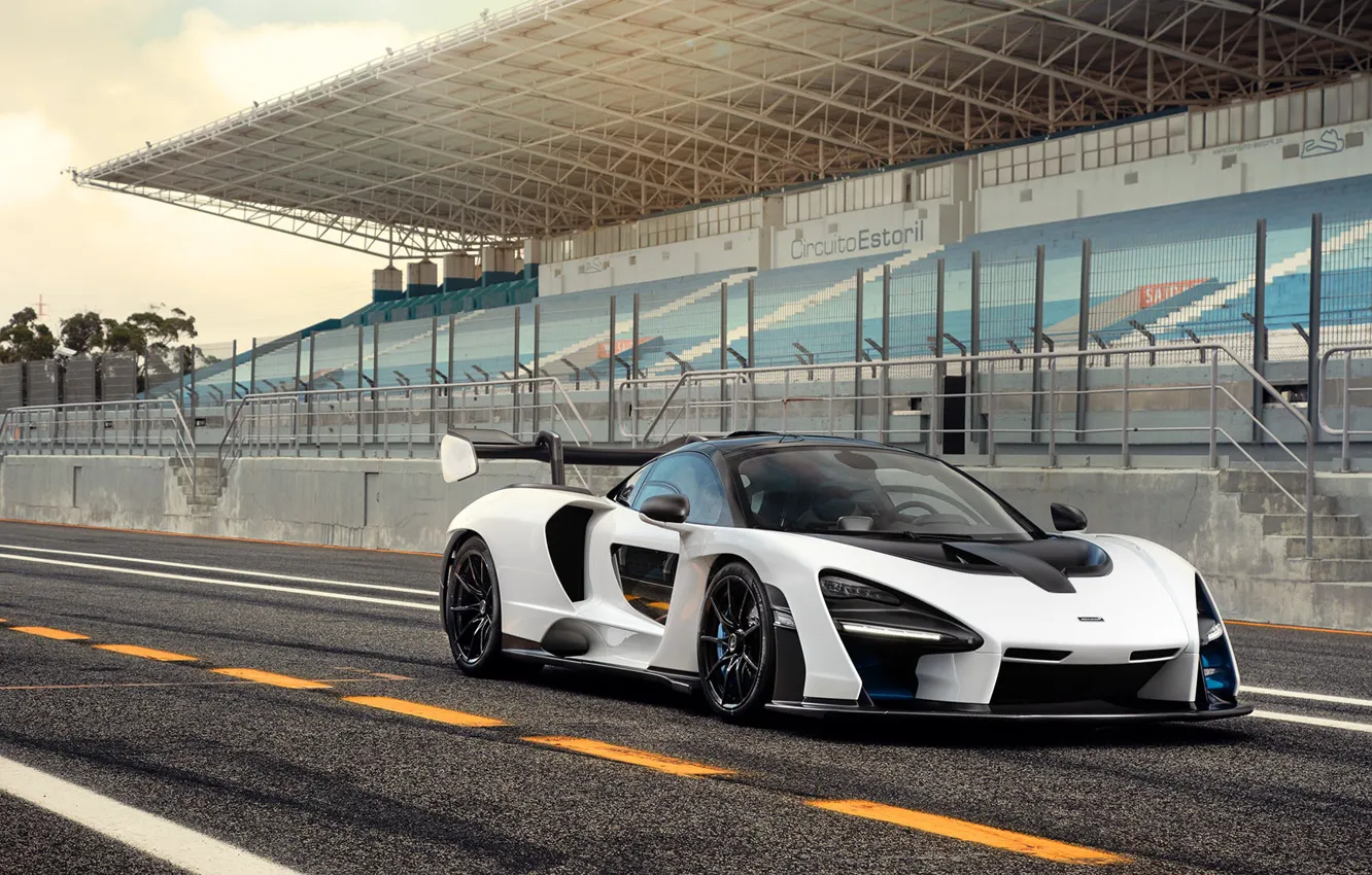 Photo wallpaper McLaren, supercar, 2018, Senna, Pure White