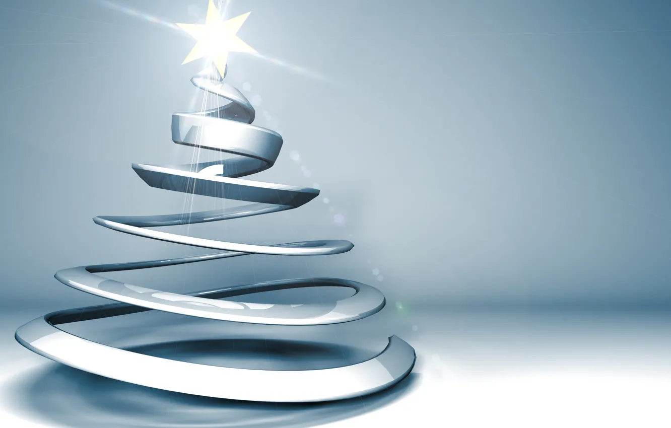 Photo wallpaper rays, holiday, graphics, star, new year, Christmas, tree, christmas