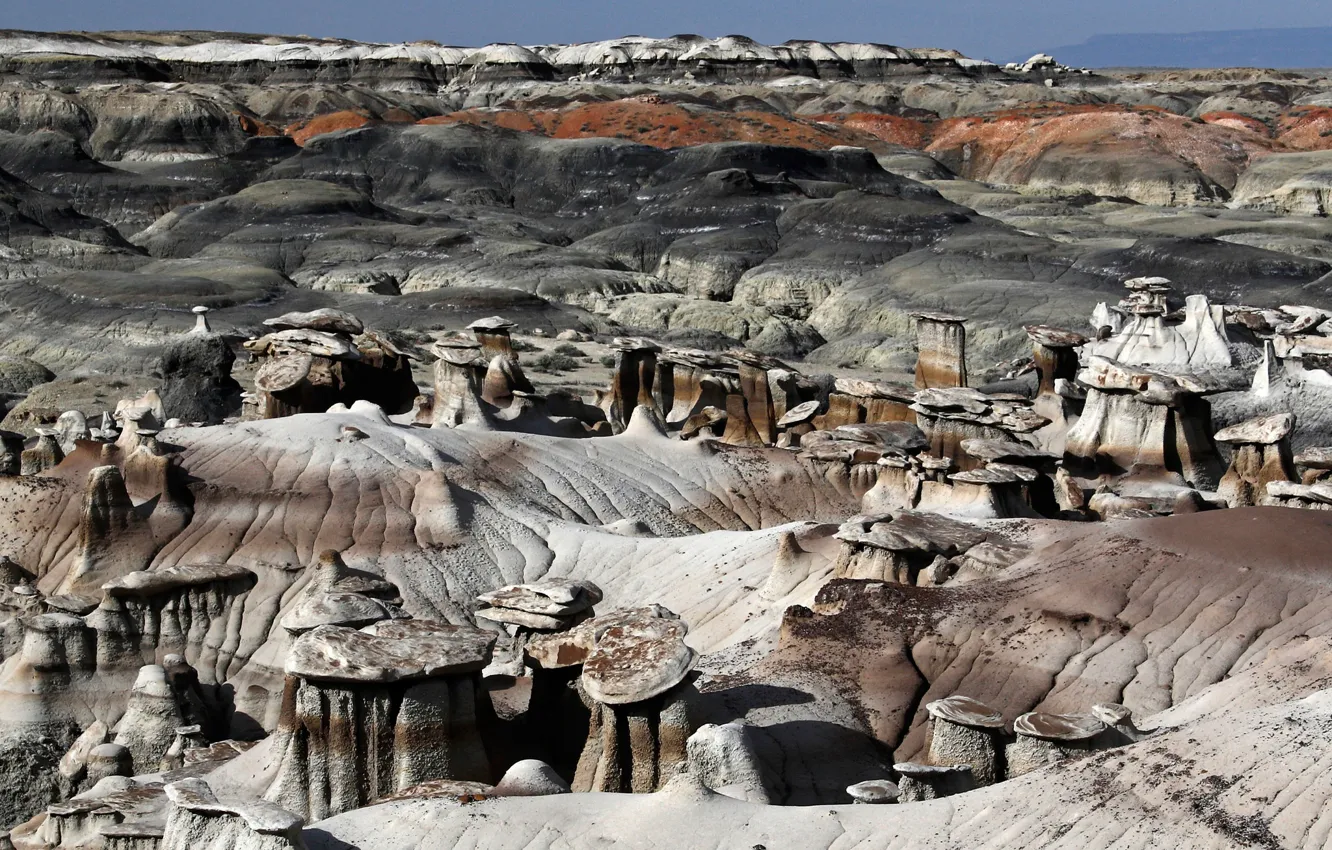 Photo wallpaper mountains, nature, rocks, USA, New Mexico, San Juan, erosion