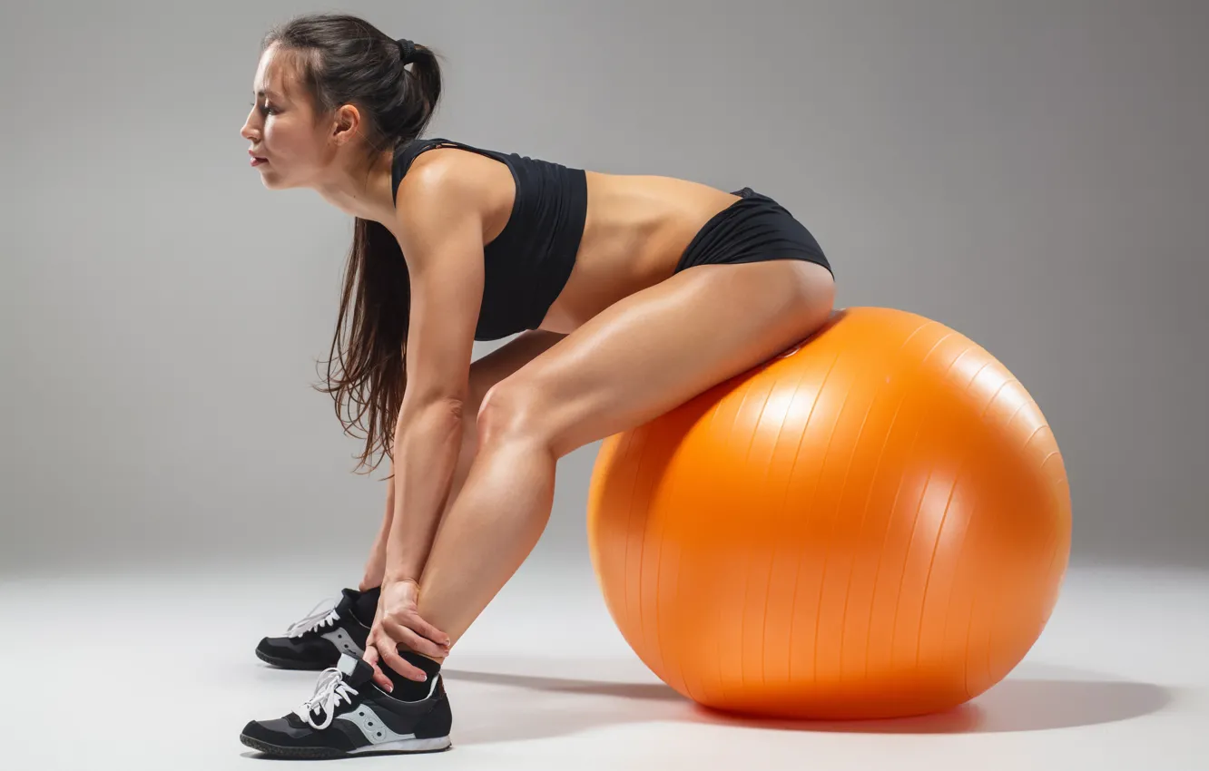 Photo wallpaper ball, female, workout, fitness