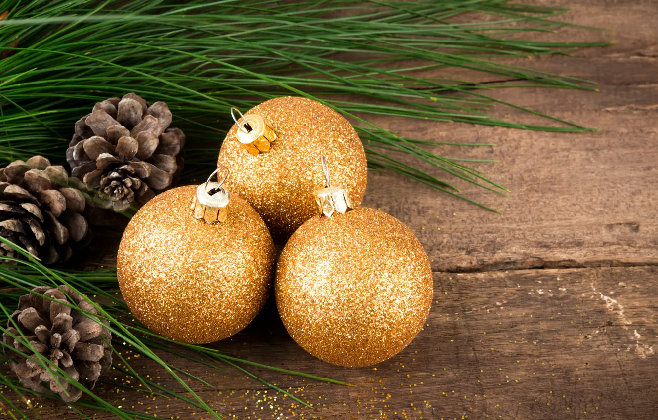 Photo wallpaper balls, tree, new year, Christmas, bumps, wood, merry christmas, Xmas