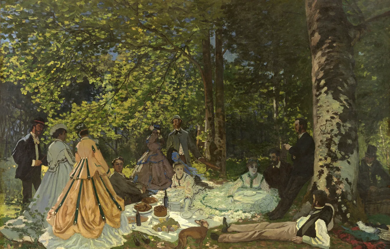 Photo wallpaper Claude Monet, Claude Monet, Breakfast on the grass, The luncheon on the grass, State Museum …