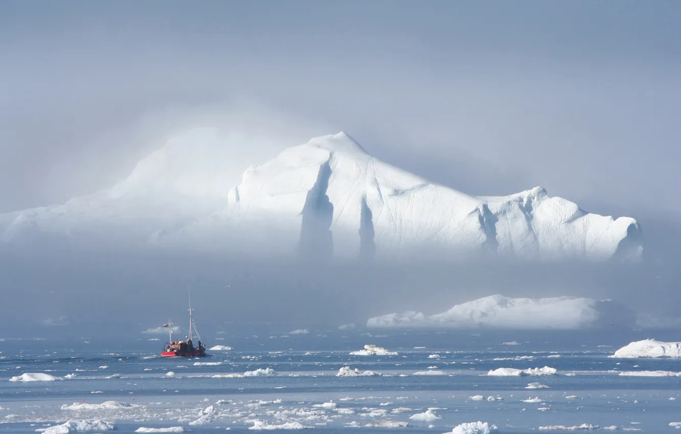 Photo wallpaper Iceberg, ice, the ship