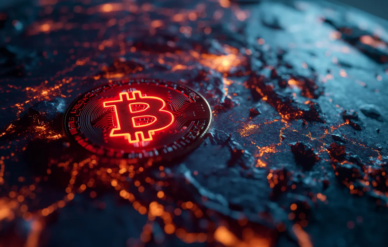 Photo wallpaper fire, bitcoin, Network
