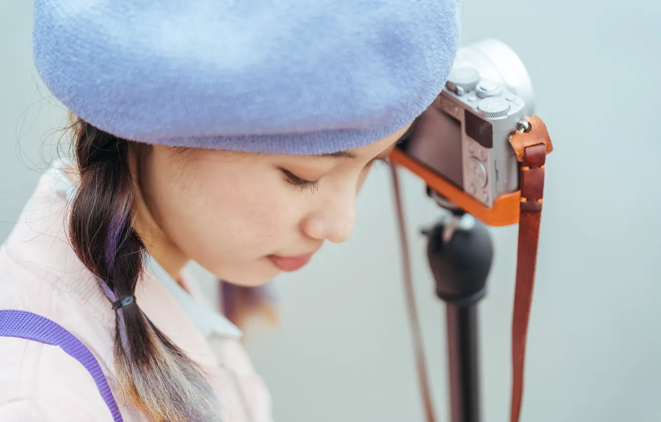 Photo wallpaper mood, the camera, girl, Asian