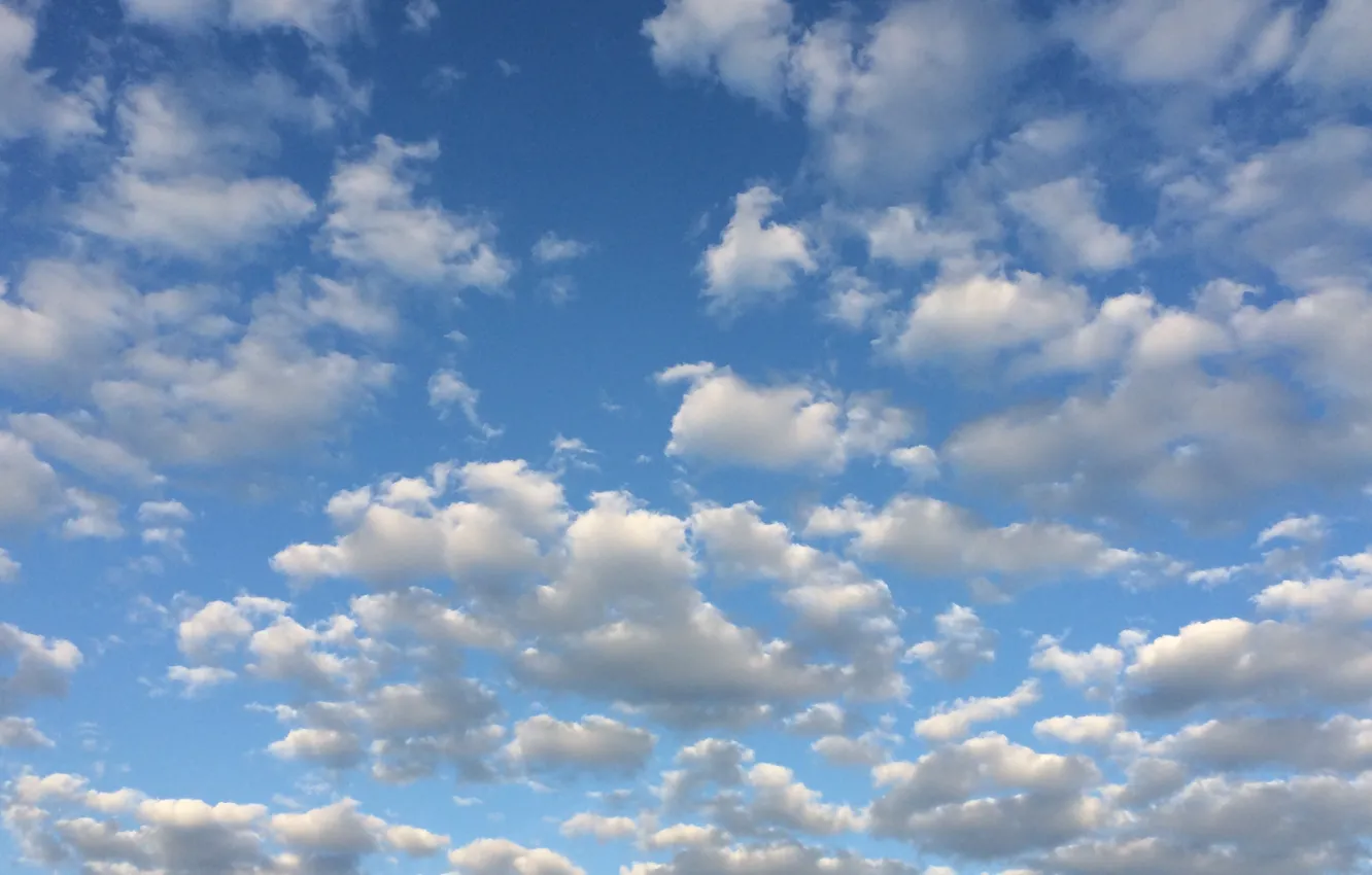 Photo wallpaper white, the sky, clouds, blue