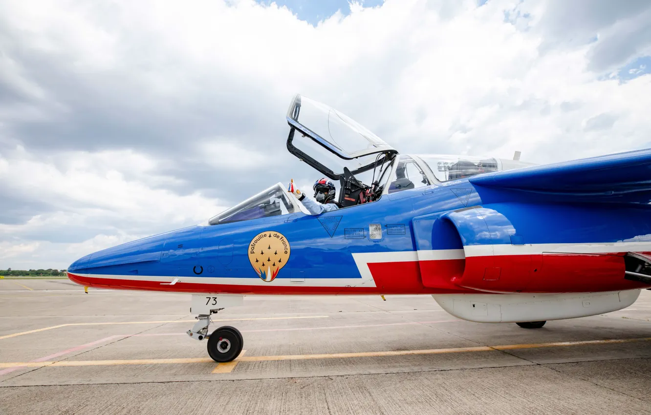Photo wallpaper cabin, the plane, pilot, the Patrouille de France, alpha jet, Patrouille de France, Dassault/Dornier Alpha …