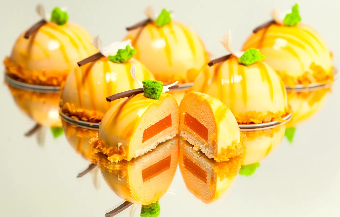 Photo wallpaper yellow, cake, dessert, filling