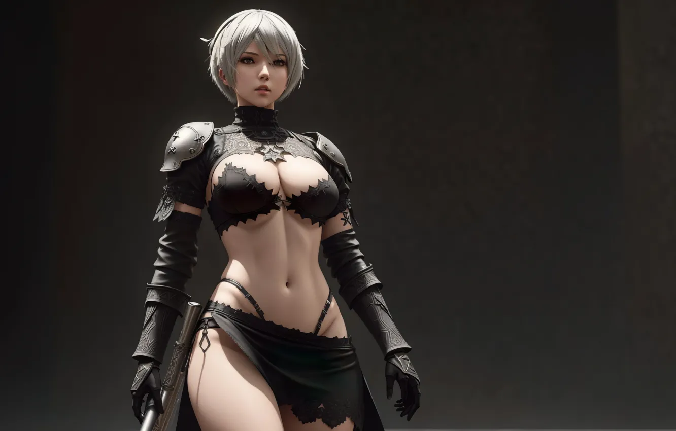 Photo wallpaper girl, fantasy, armor, art, fantasy girl, Stable Diffusion, Neuronet, AI Art