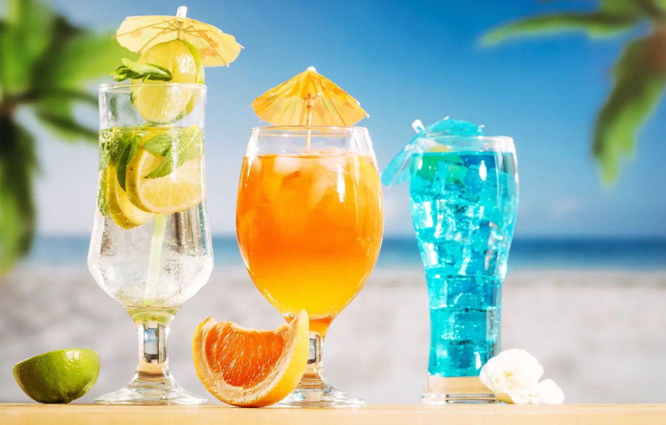 Photo wallpaper ice, sea, beach, stay, Cocktail, drinks