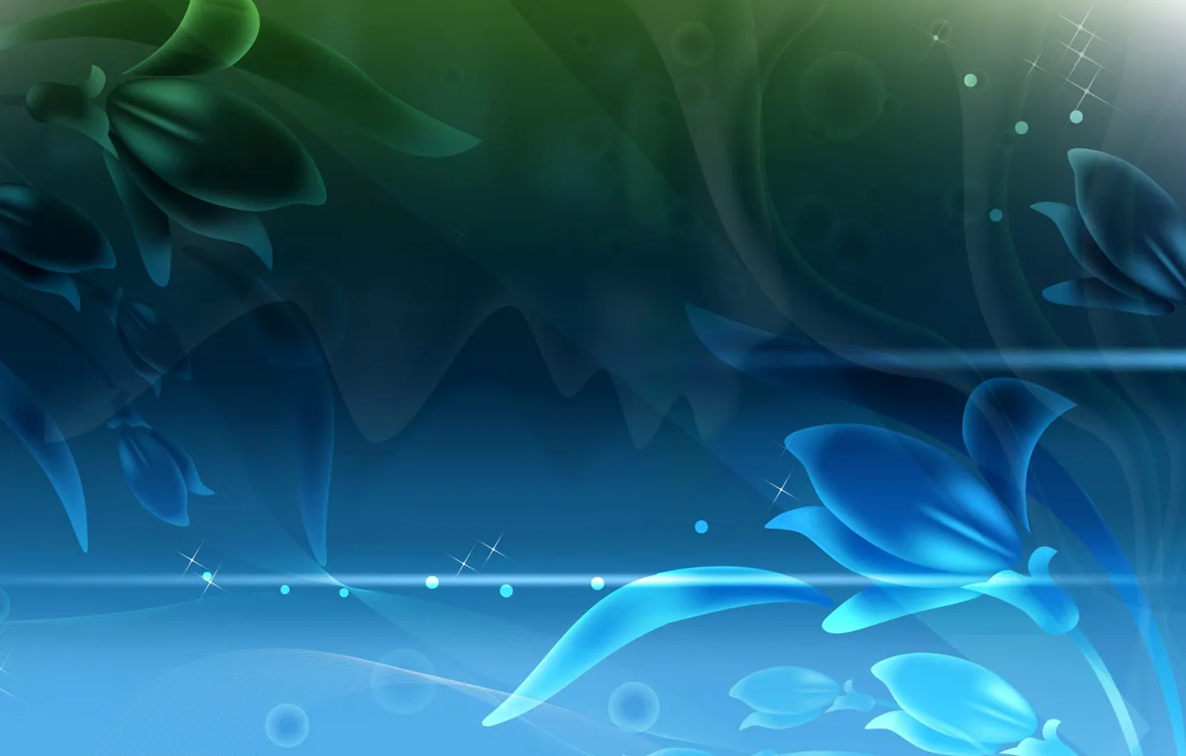 Photo wallpaper line, flowers, paint, vector, petals