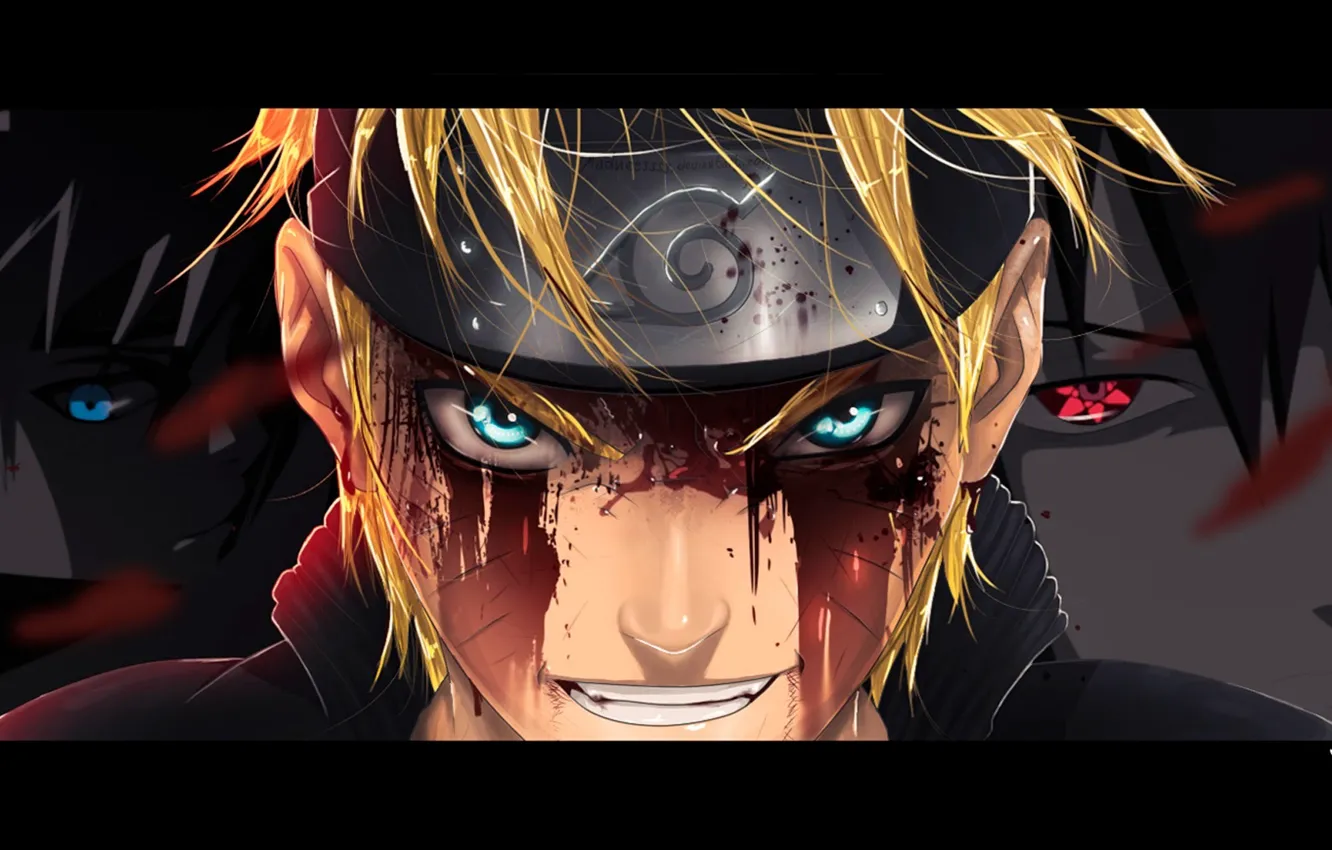 Photo wallpaper look, face, blood, blood, naruto, face