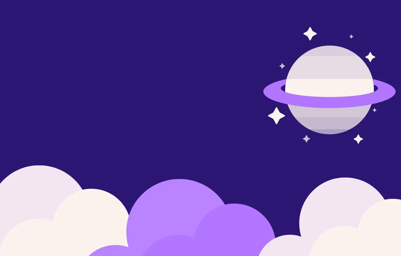 Photo wallpaper the sky, stars, clouds, planet, colza
