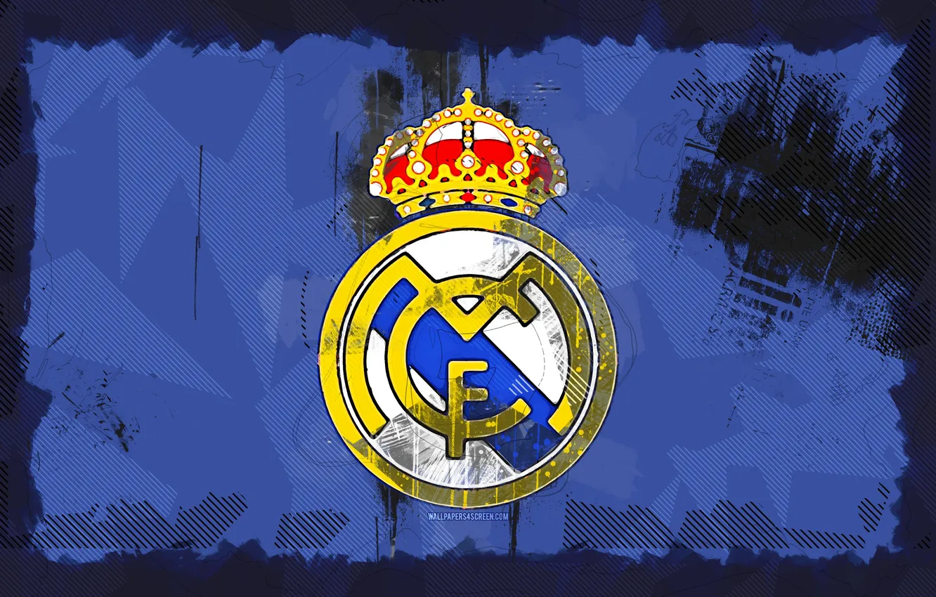Photo wallpaper logo, football, soccer, Real Madrid, madridista, Hala Madrid, Real Madrid CF