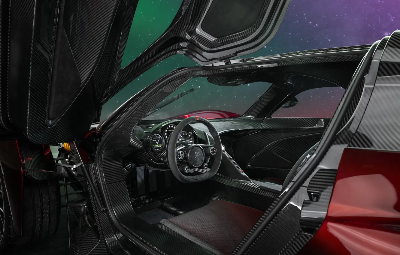 Photo wallpaper Zenvo, Aurora, car interior, carbon fiber, Zenvo Aurora Agil