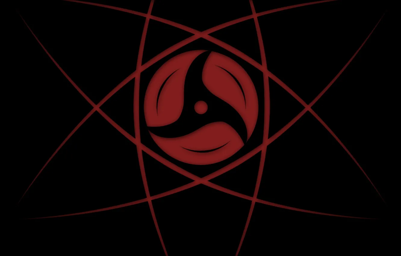 Photo wallpaper anime, naruto, black background, Sharingan