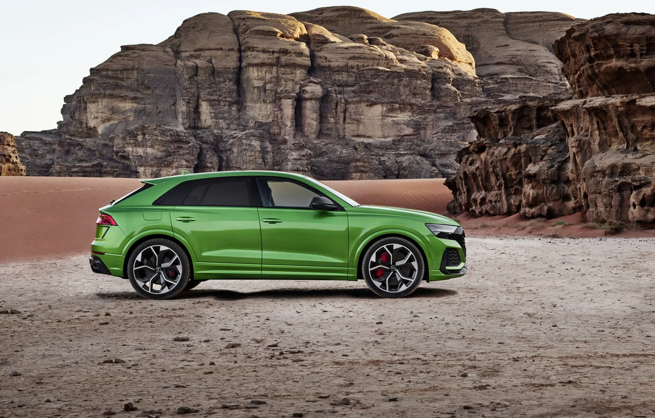 Photo wallpaper Audi, desert, side view, crossover, 2020, RS Q8