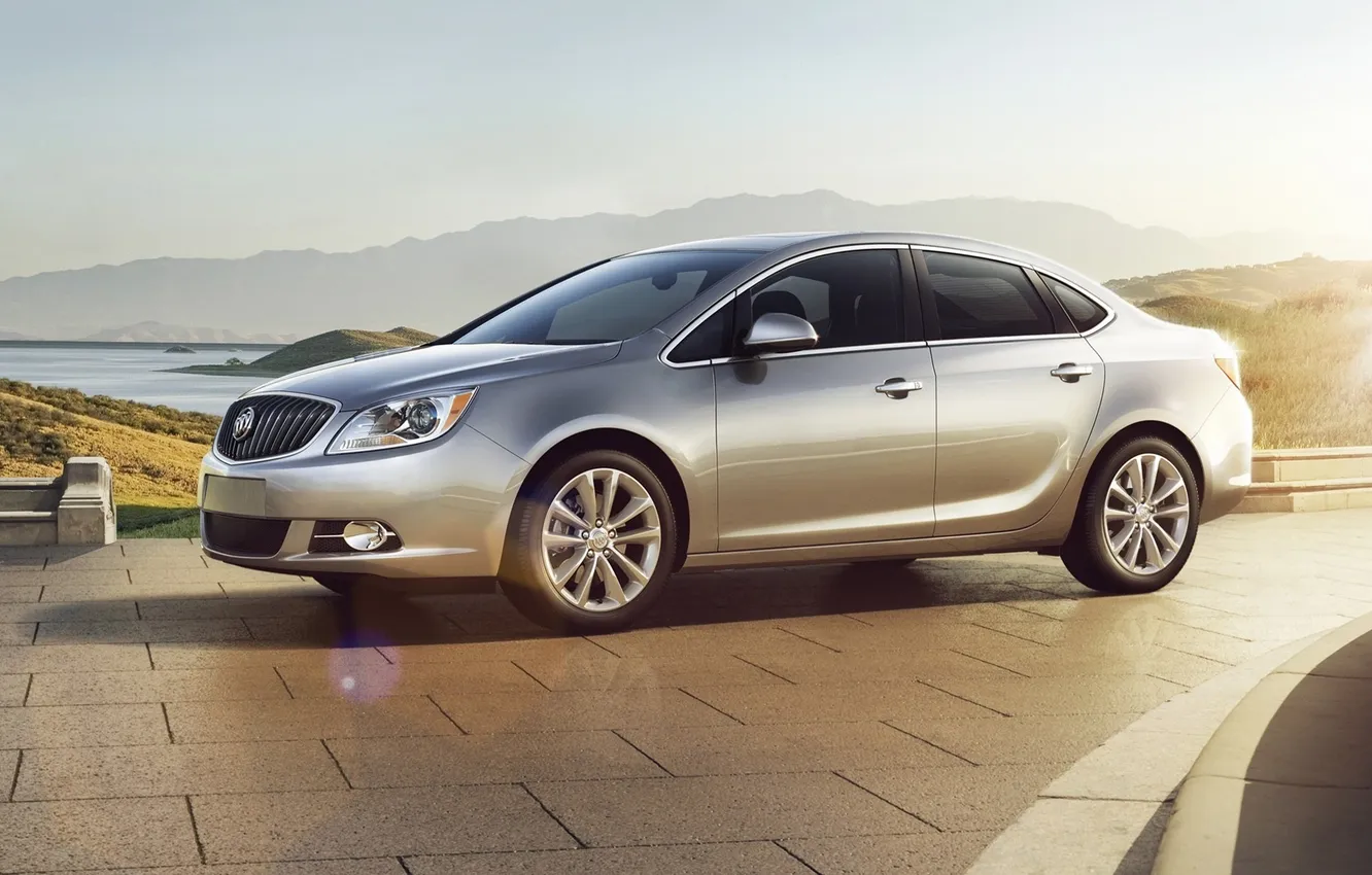Photo wallpaper machine, rays, light, morning, Buick, Buick, Verano