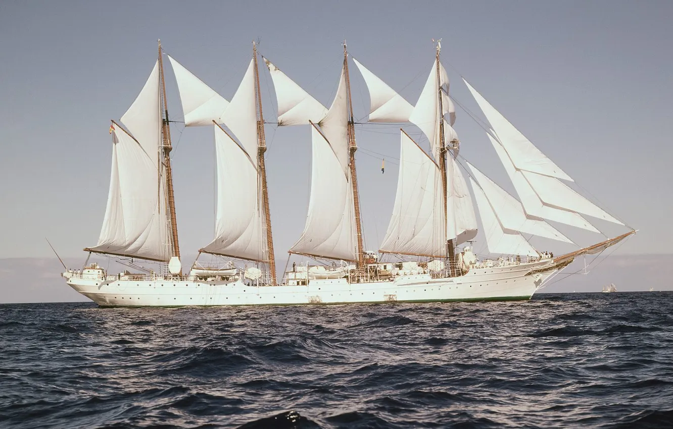 Photo wallpaper the ocean, sailboat, day, sail