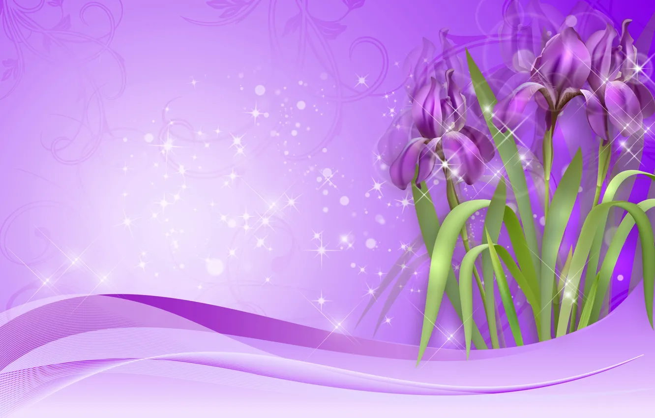 Photo wallpaper purple, figure, irises