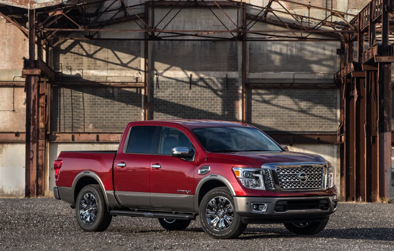 Photo wallpaper plant, Nissan, buildings, pickup, Titan