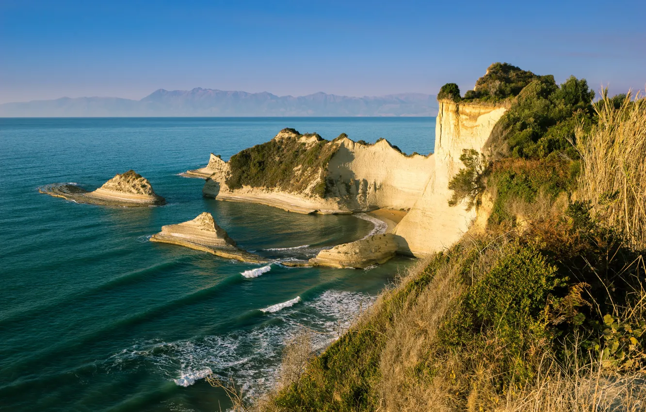 Photo wallpaper sea, coast, Greece