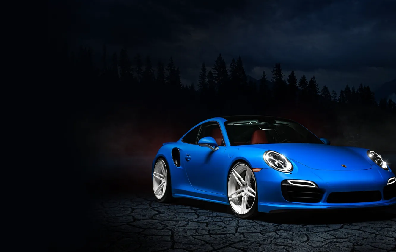 Photo wallpaper 911, Porsche, Blue, Night, Stuttgart, VAG