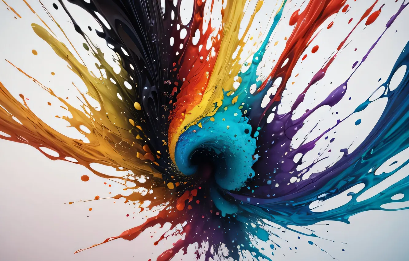 Photo wallpaper squirt, abstraction, paint, divorce, abstract background, AI art, neural network