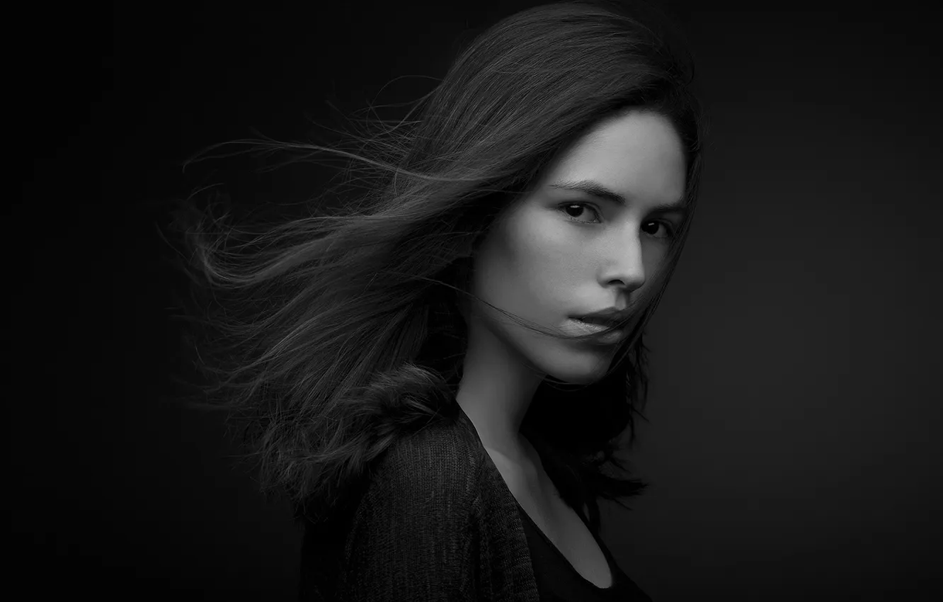 Photo wallpaper black and white, portrait, Ruslan Rakhmatov, Adele
