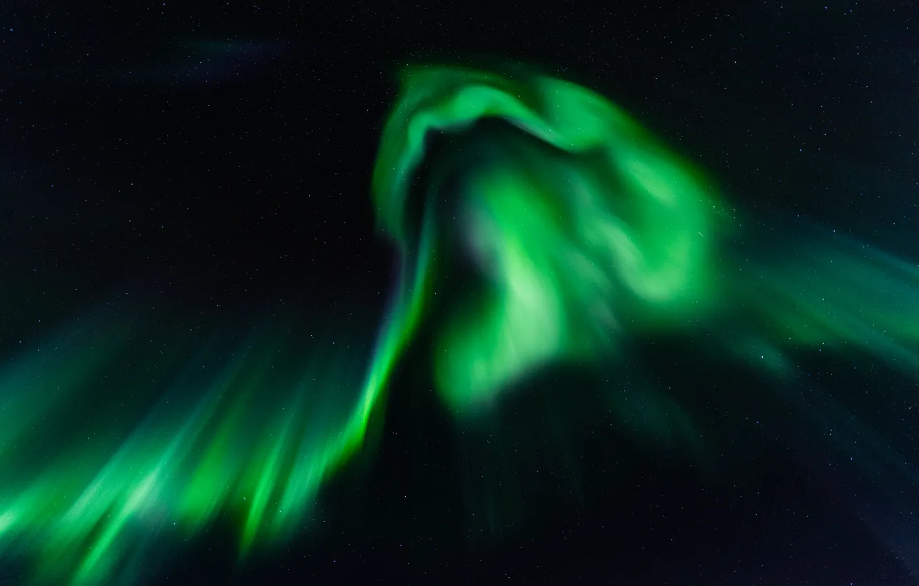 Photo wallpaper the sky, stars, night, Northern lights