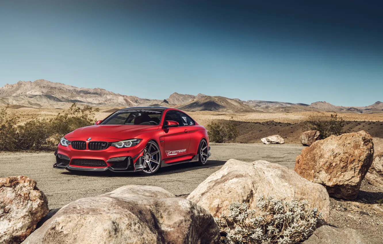 Photo wallpaper landscape, red, BMW M4