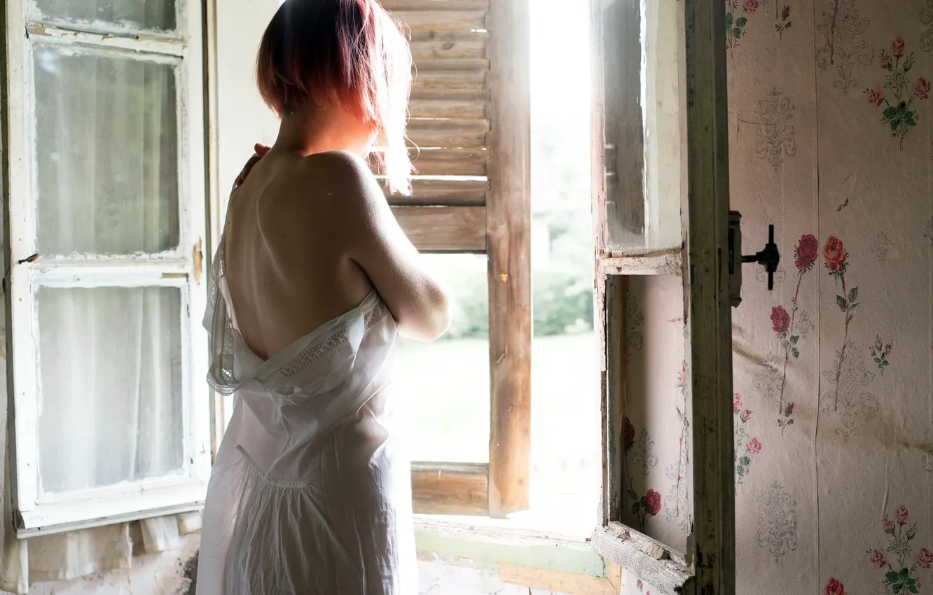 Photo wallpaper girl, light, window