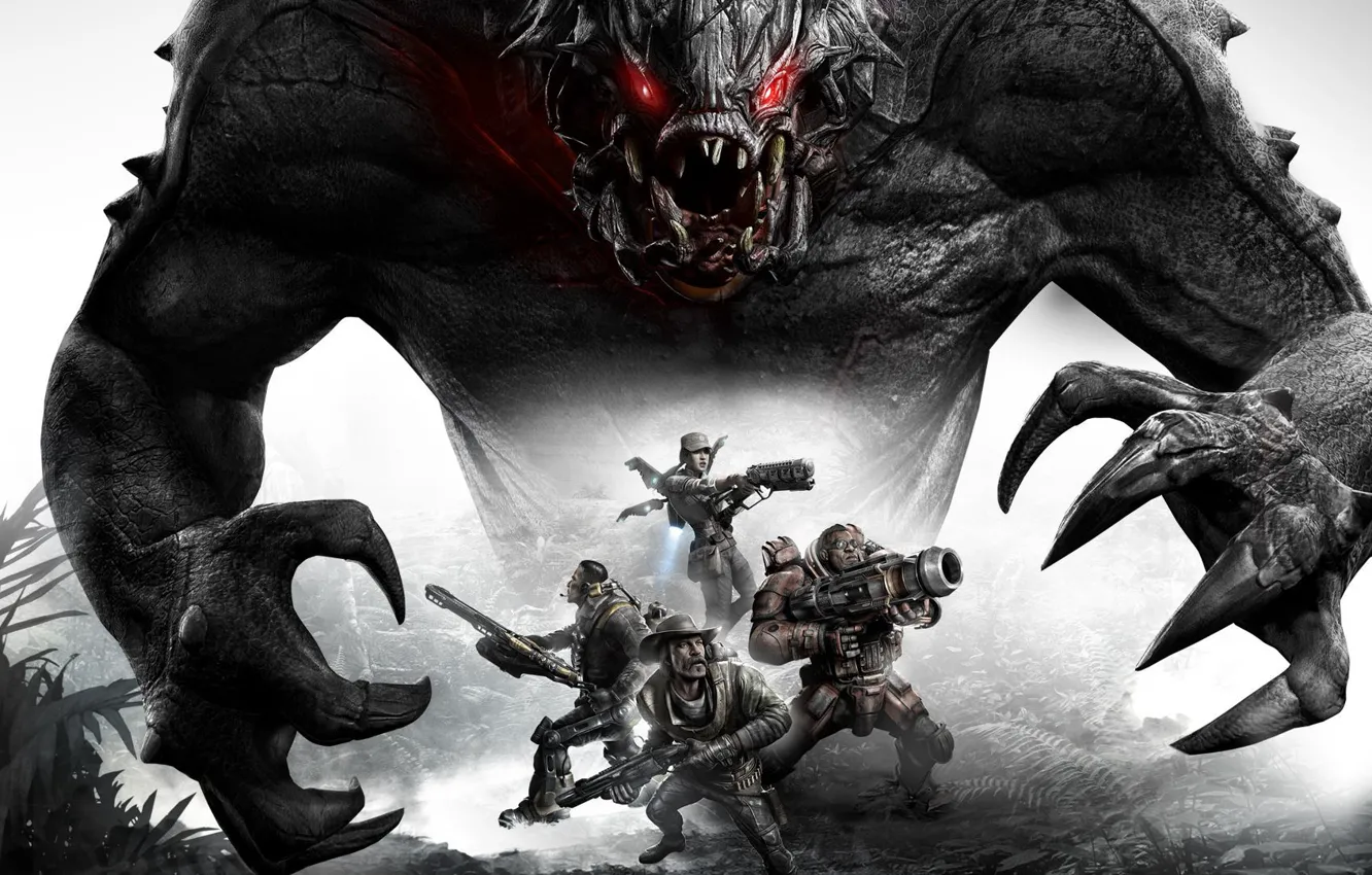 Photo wallpaper Monster, Team, Weapons, Goliath, Gun, 2K Games, Evolve, Goliath