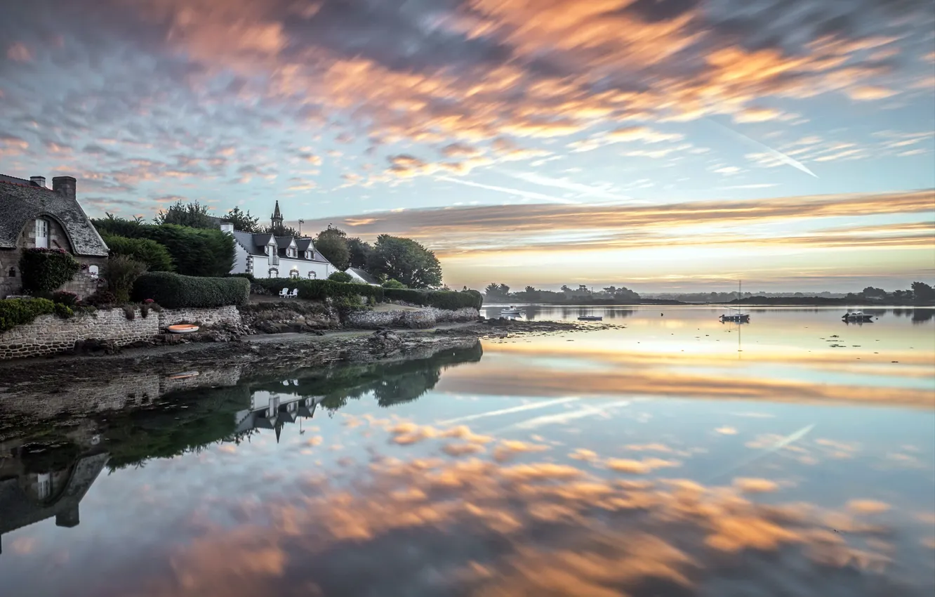 Photo wallpaper sea, the city, shore