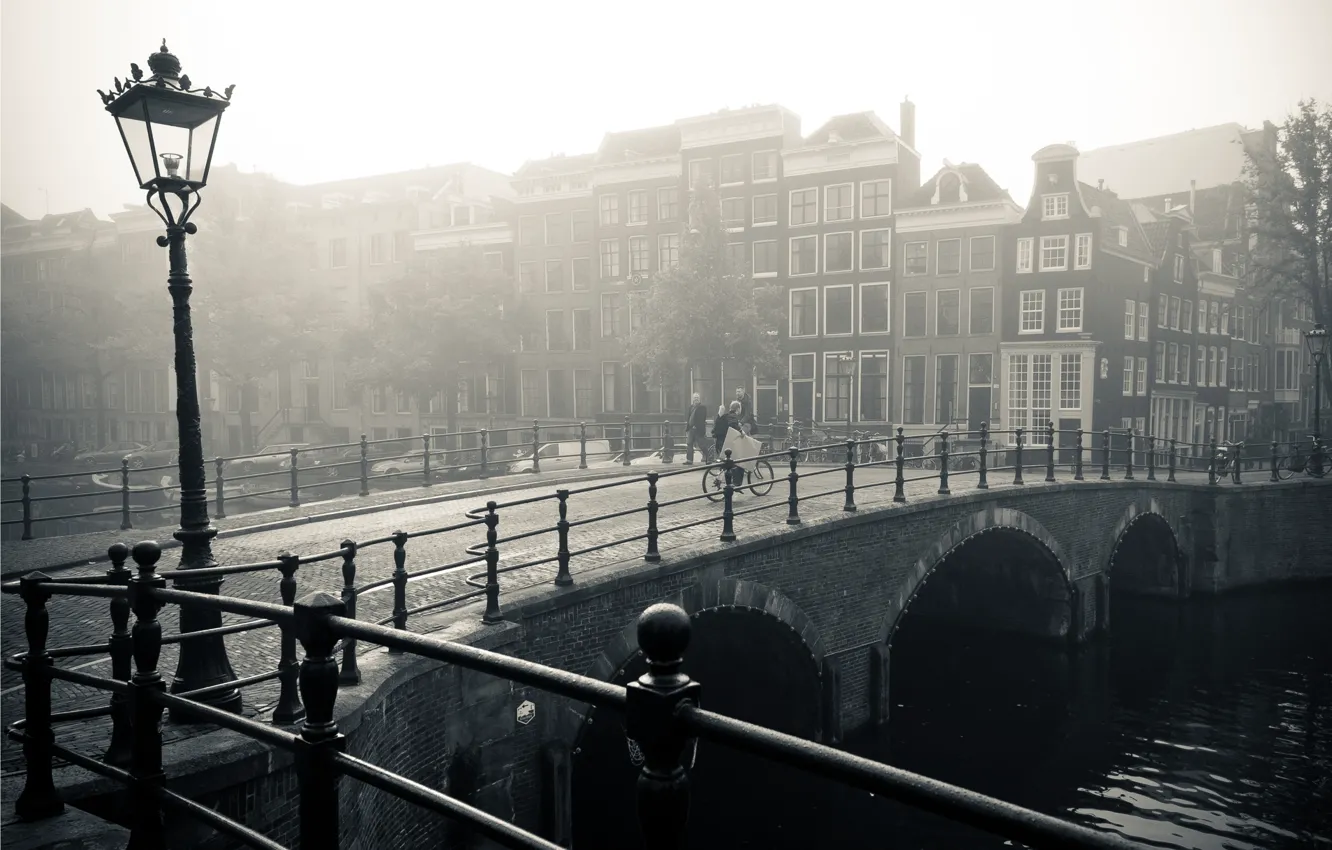 Photo wallpaper bridge, river, Amsterdam, Amsterdam, old Amsterdam