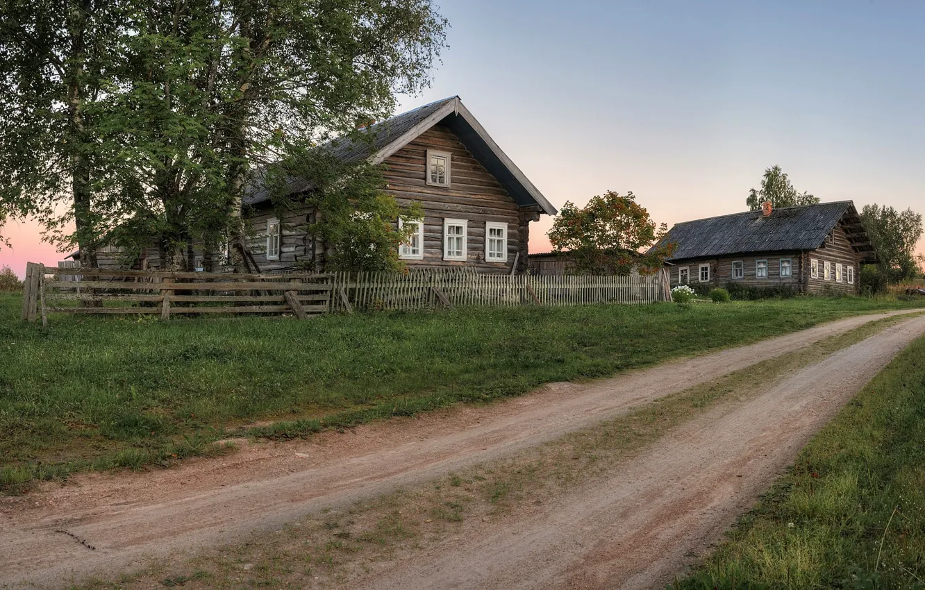 Photo wallpaper village, fumes, Arkhangelsk oblast, Kargopol district