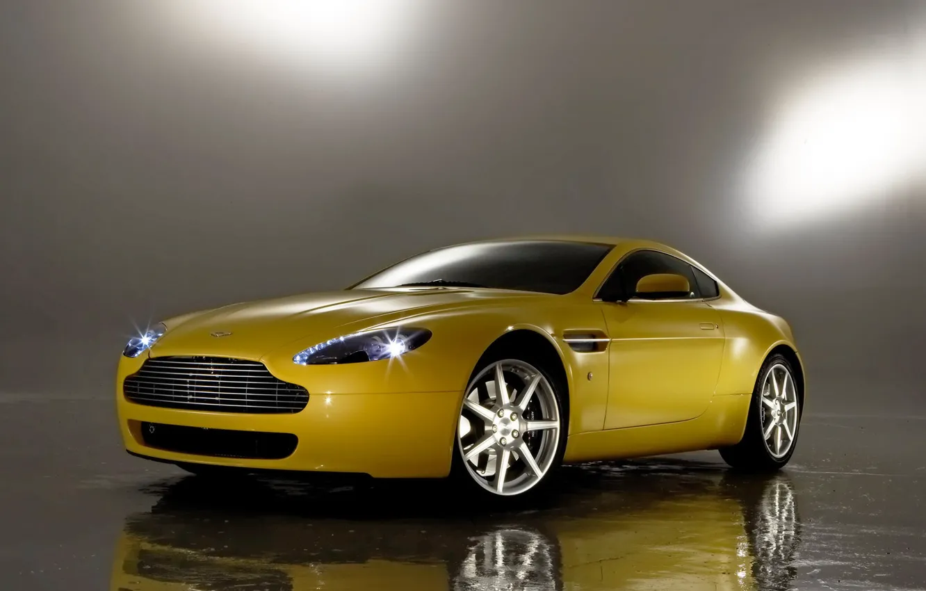 Photo wallpaper auto, reflection, Aston Martin, Vantage