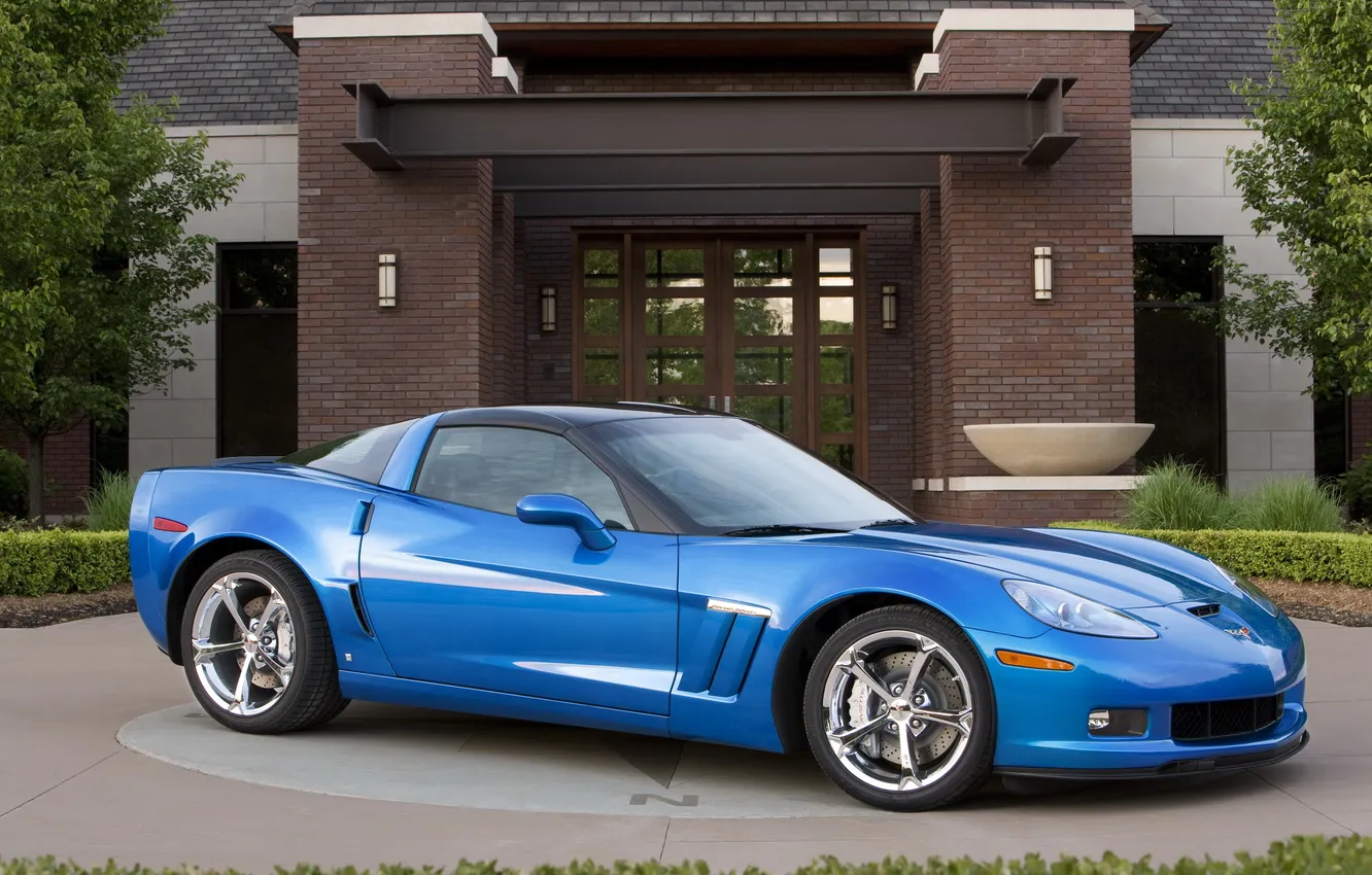Photo wallpaper machine, auto, Corvette, Chevrolet, Corvette, Chevrolet, Grand Sport, blue.