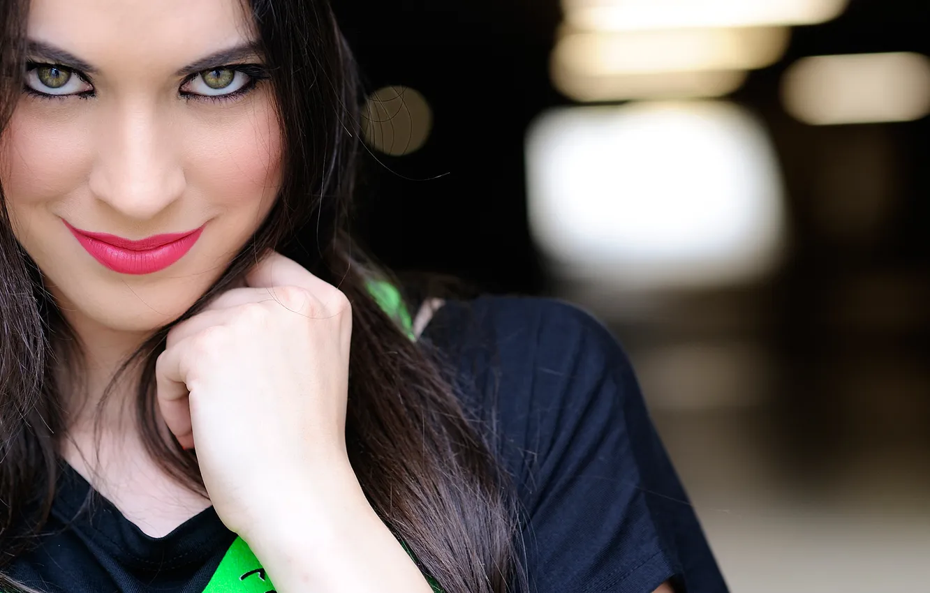 Photo wallpaper smile, portrait, makeup, Look further