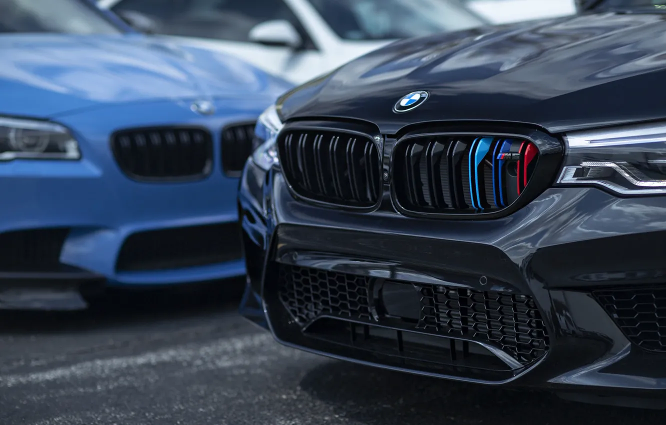 Photo wallpaper BMW, Blue, Black, F10, Sight, F90