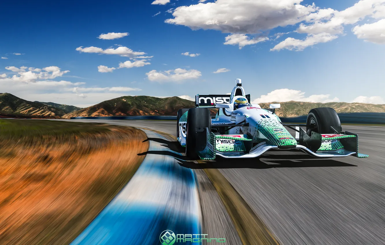 Photo wallpaper track, the car, in motion, race, IndyCar