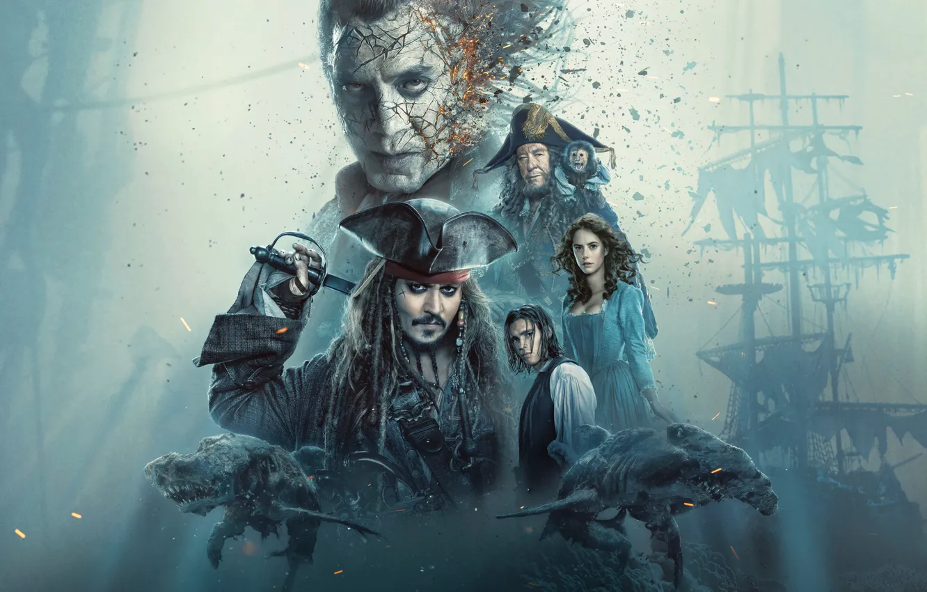 Photo wallpaper Johnny Depp, Jack Sparrow, Pirates Of The Caribbean:, Pirates Of The Caribbean: Dead Men Tell …