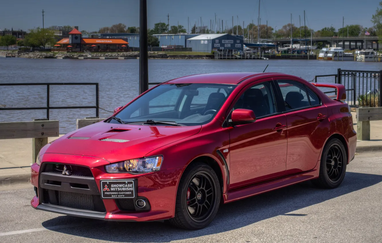 Photo wallpaper Mitsubishi, Lancer, red, Evolution