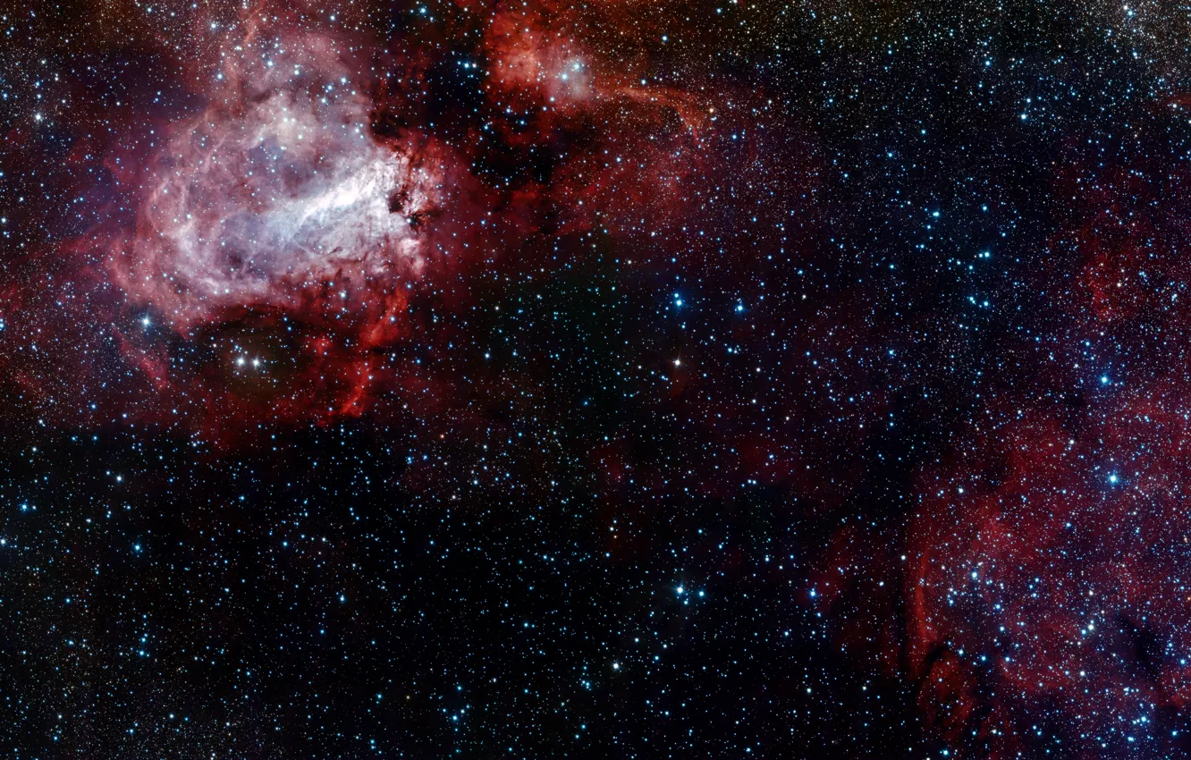 Photo wallpaper stars, VST, Messier 17, The Omega Nebula, VLT Survey Telescope, H II Region, Constellation of …