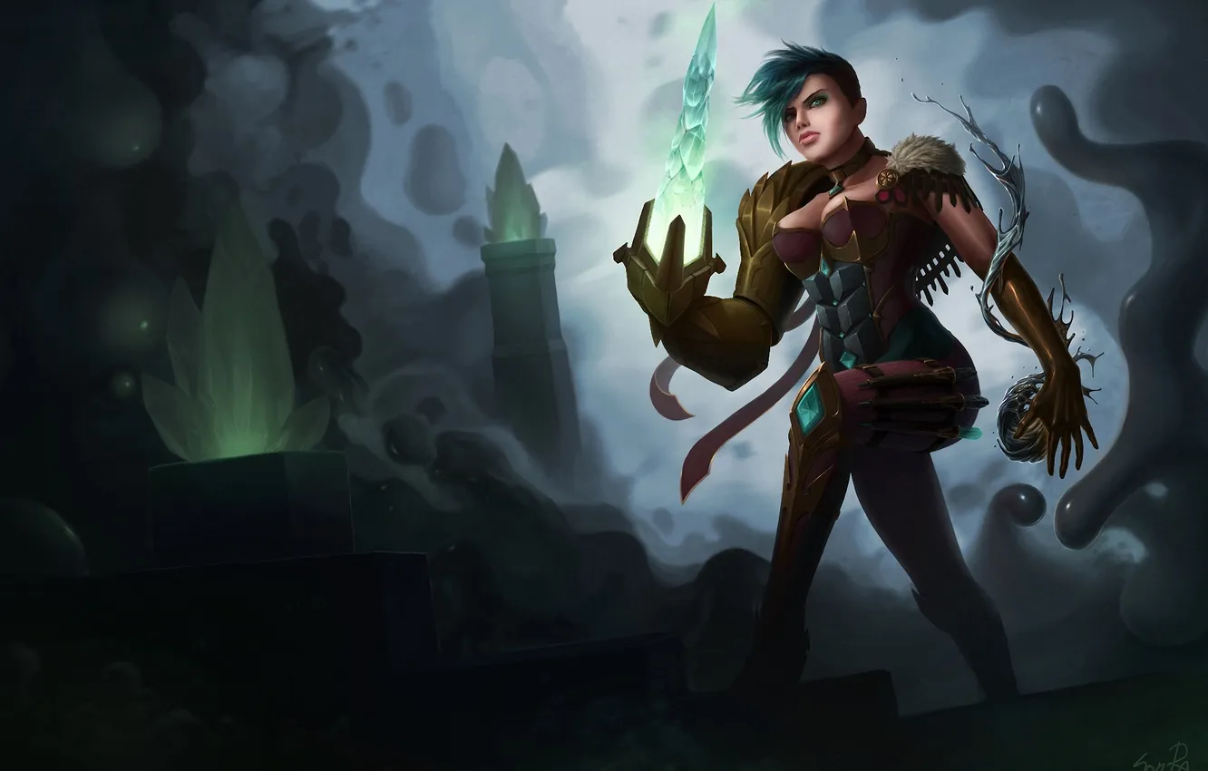 Photo wallpaper girl, fantasy, art, crystals