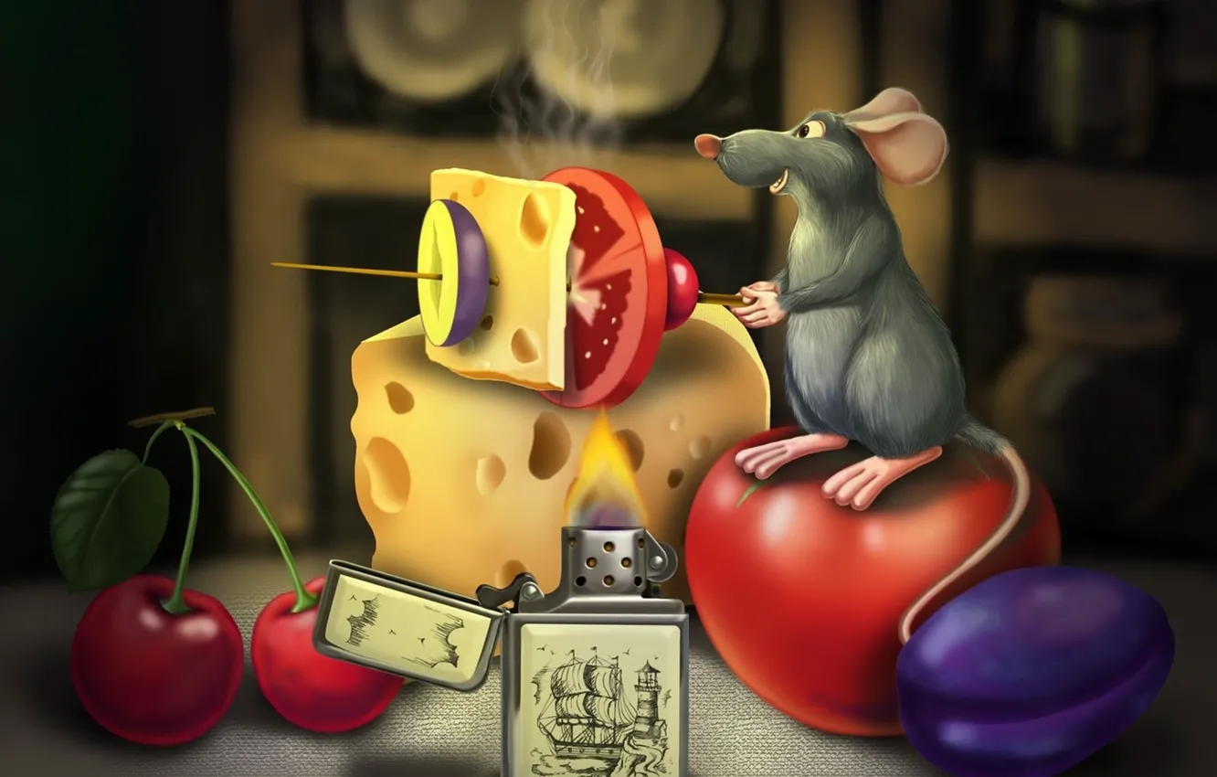Photo wallpaper cartoon, food, Ratatouille