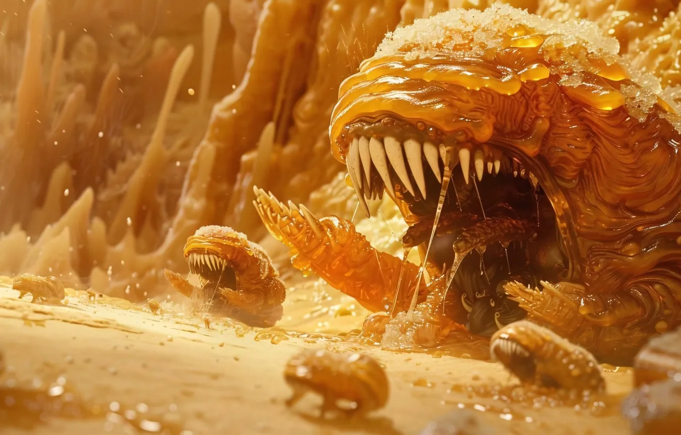 Photo wallpaper macro, being, fangs