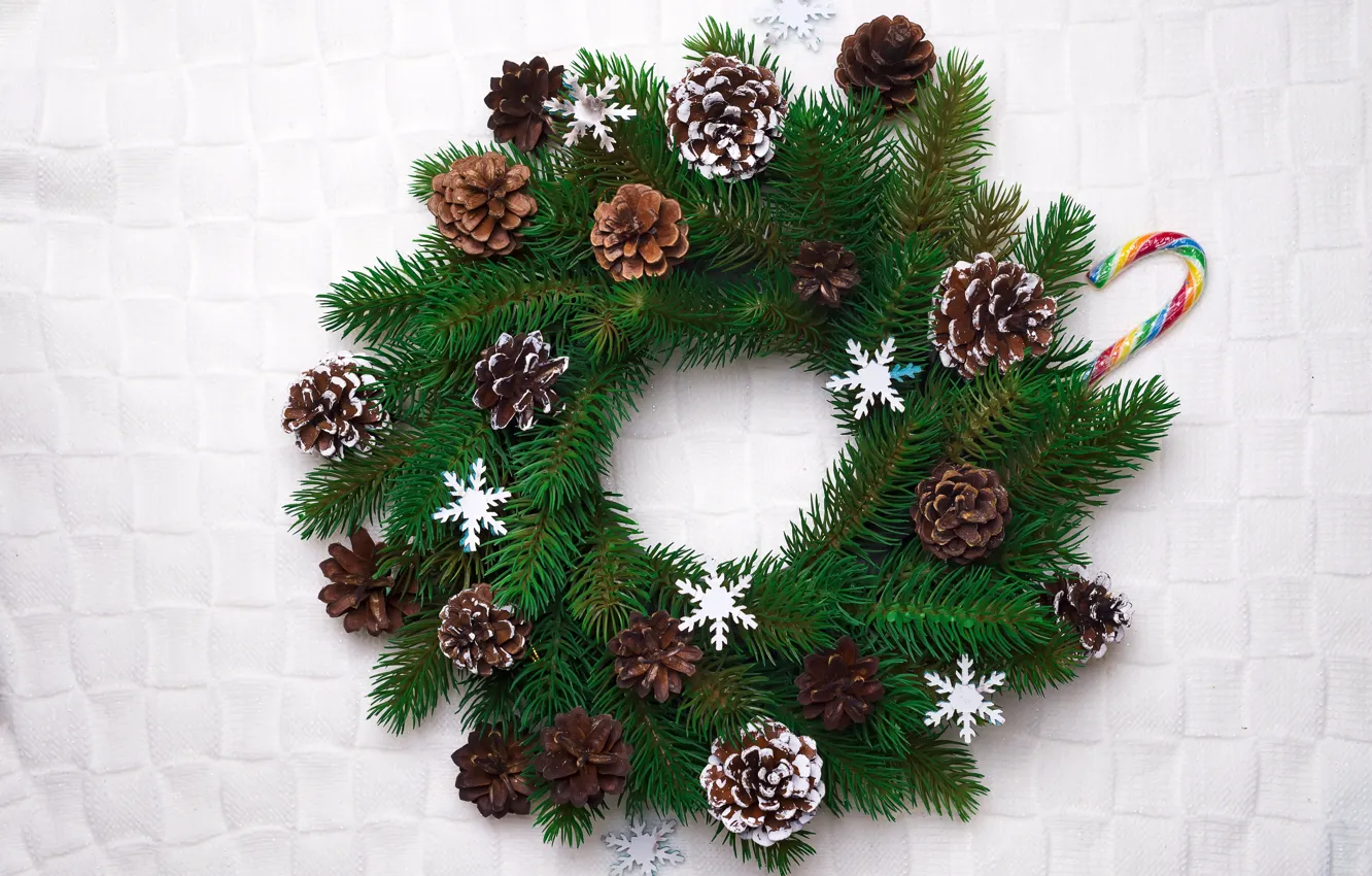 Photo wallpaper decoration, new year, Christmas, Christmas, wreath, wood, New Year, decoration